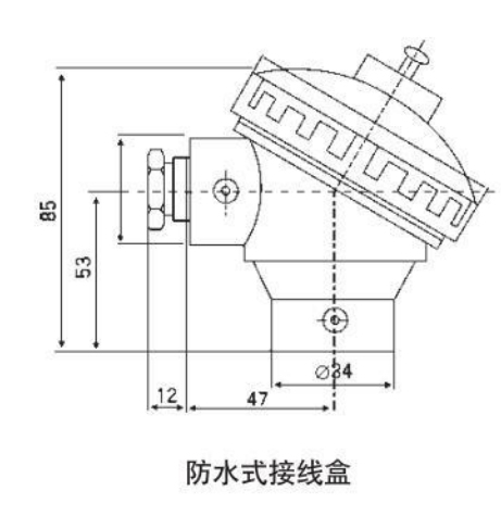 螺紋式熱電偶防水式接線(xiàn)盒圖